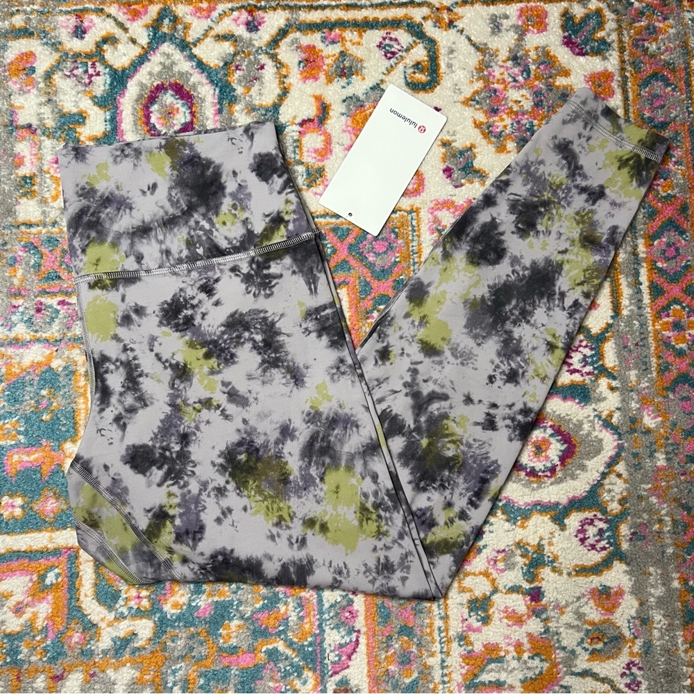 Lululemon Align Legging High Rise 28” Size 14 NWT Radial Tie Dye Mauve Gray - Picture 3 of 13
